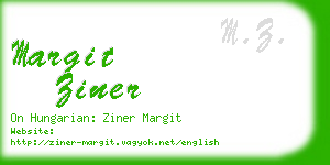 margit ziner business card